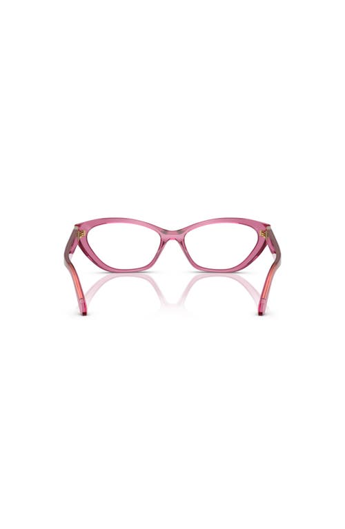 Versace 53mm Cat Eye Optical Glasses In Pink