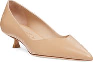 Stuart Weitzman Eva Kitten Heel Pointed Toe Pump