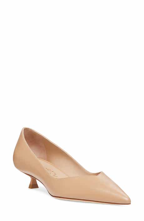 Stuart Weitzman Eva Kitten Heel Pointed Toe Pump