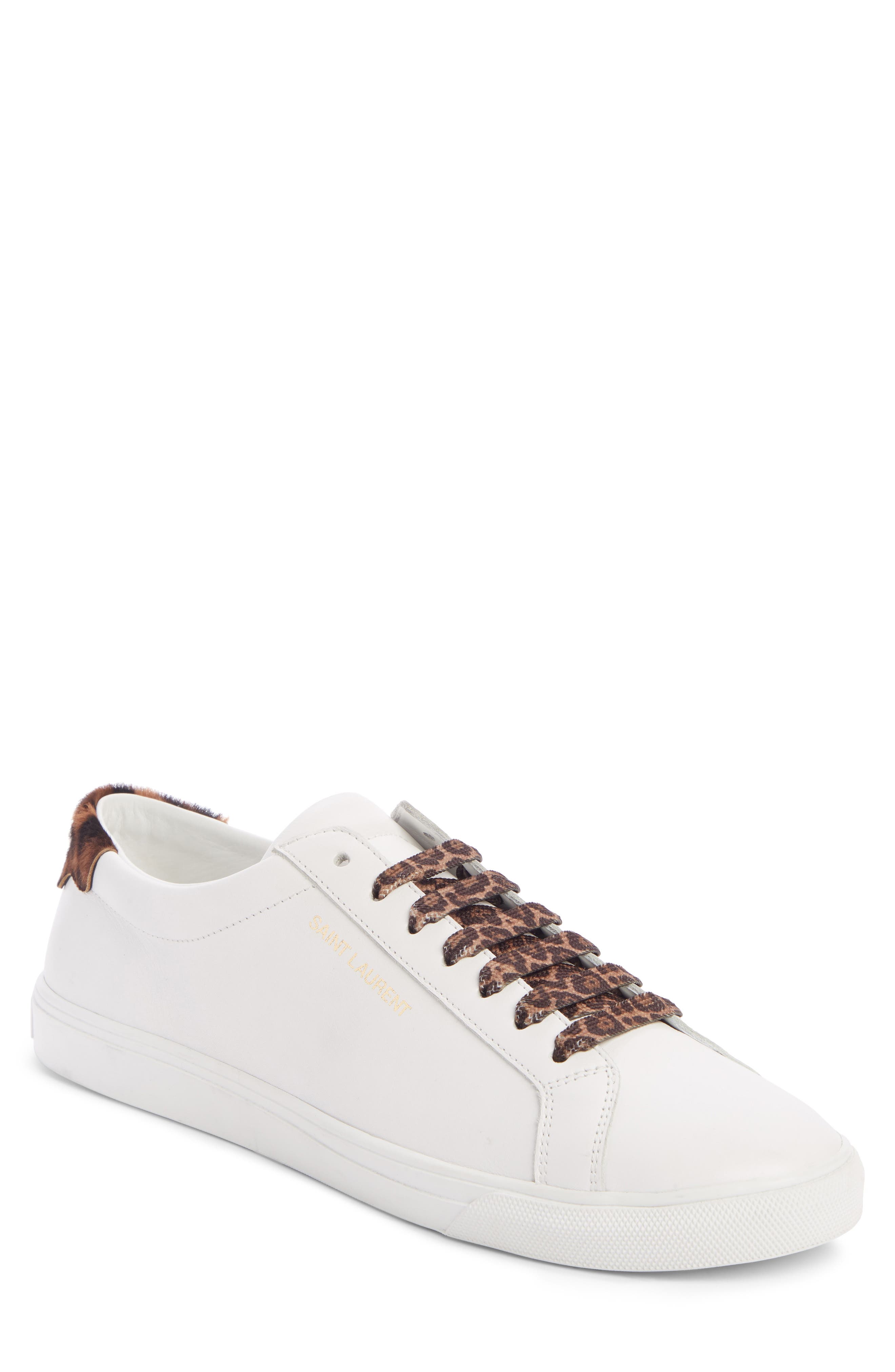 Saint Laurent Andy Genuine Calf Hair Trim Sneaker, Main, color, 