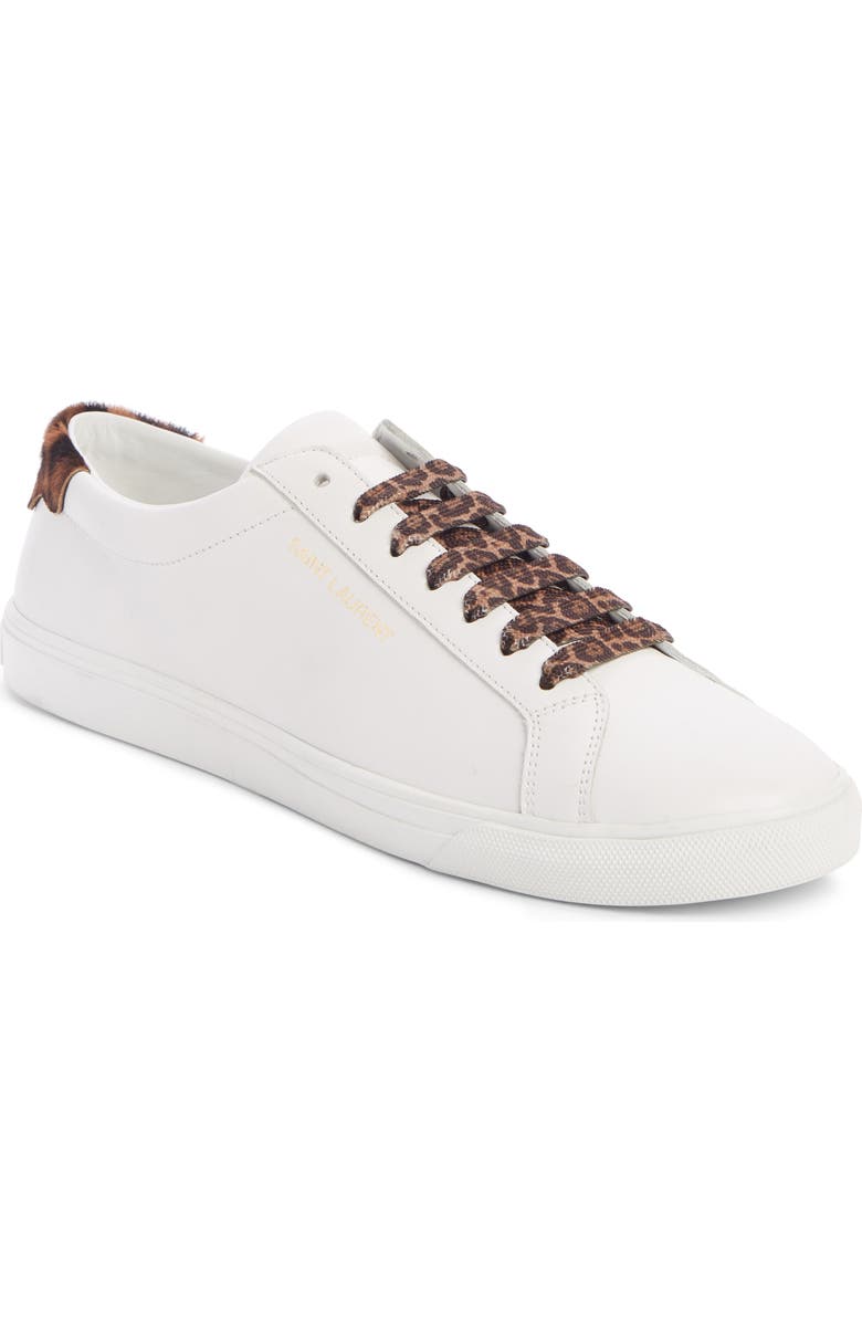Saint Laurent Andy Genuine Calf Hair Trim Sneaker, Main, color,