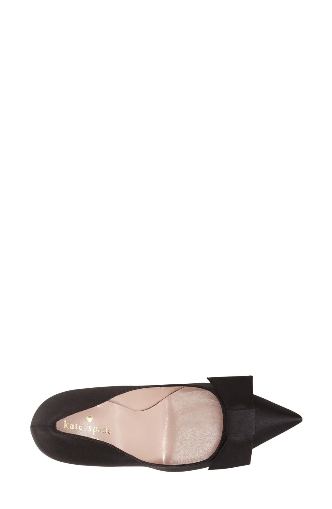 'layla' pointy toe pump, Alternate, color, BLACK SATIN