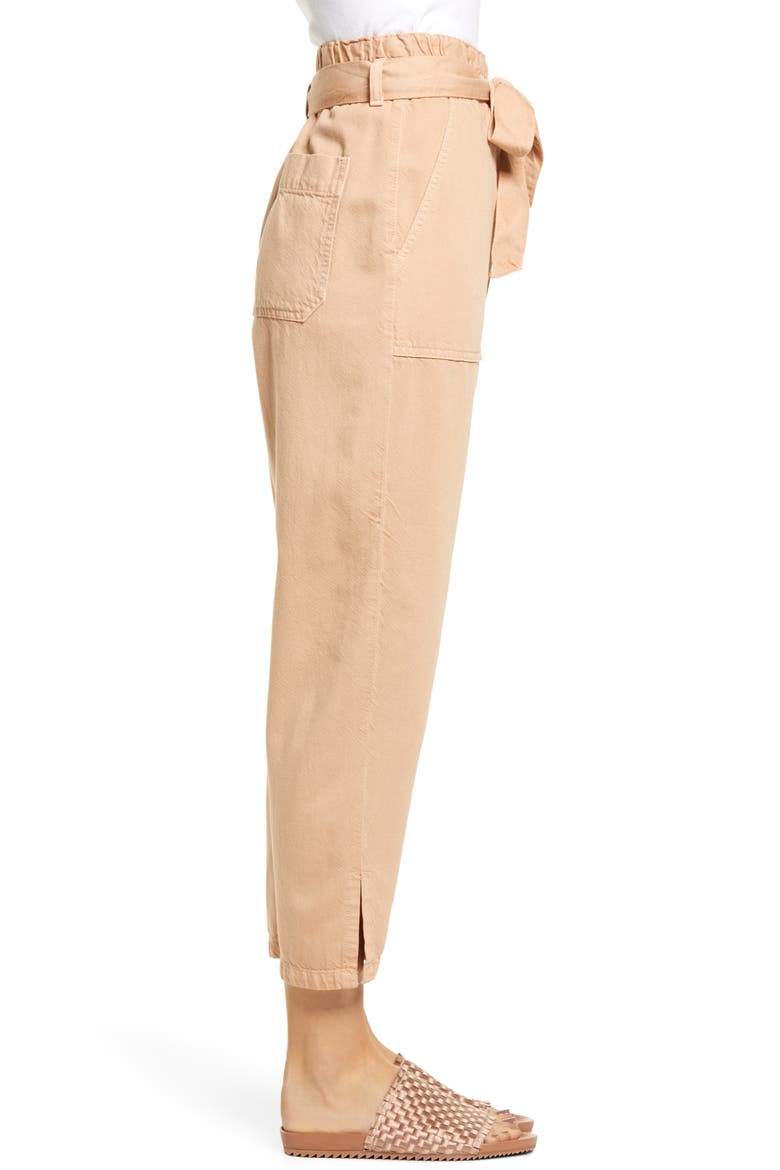 Renn Paperbag Waist Pants, Alternate, color, SULFUR WARM ADOBE