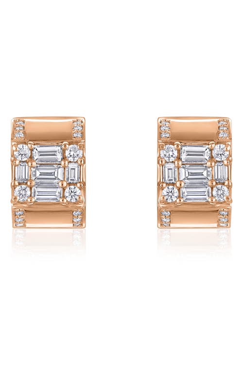 Mindi Mond Clarity Diamond Huggie Hoop Earrings in 18K Rose Gold  product