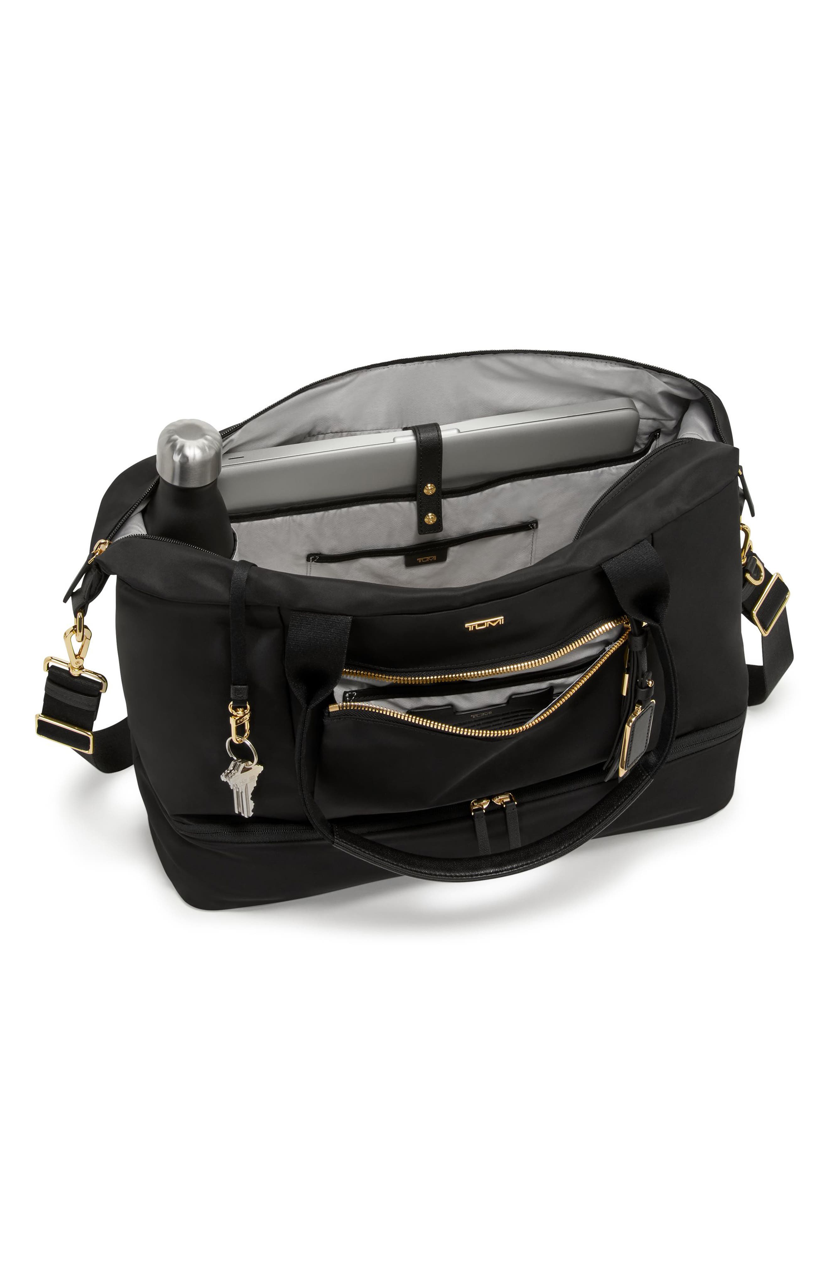 TUMI Voyageur Contine Weekend Bag, Alternate, color, Black/ Gold