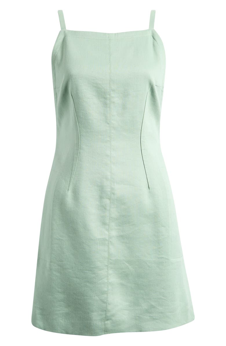 Theory Apron Linen Blend Minidress, Main, color, Delicate Green
