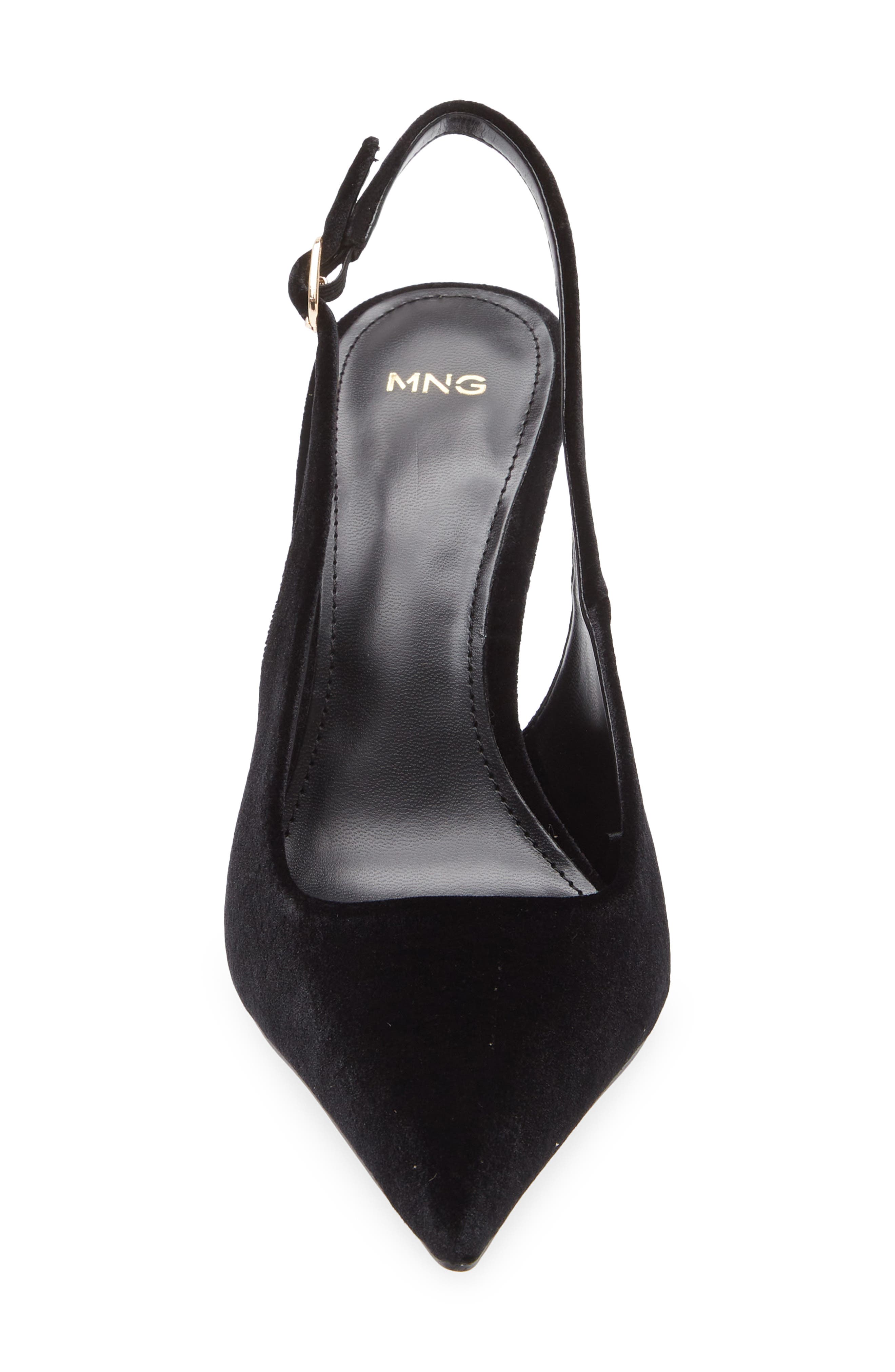 MANGO Slingback Pointed Toe Pump, Alternate, color, Black