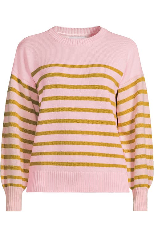 Lands' End Drifter Jersey Crewneck Sweater In Pink