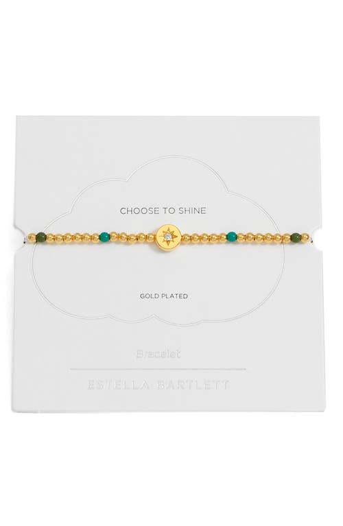 Estella Bartlett North Star Beaded Stretch Bracelet In Gold