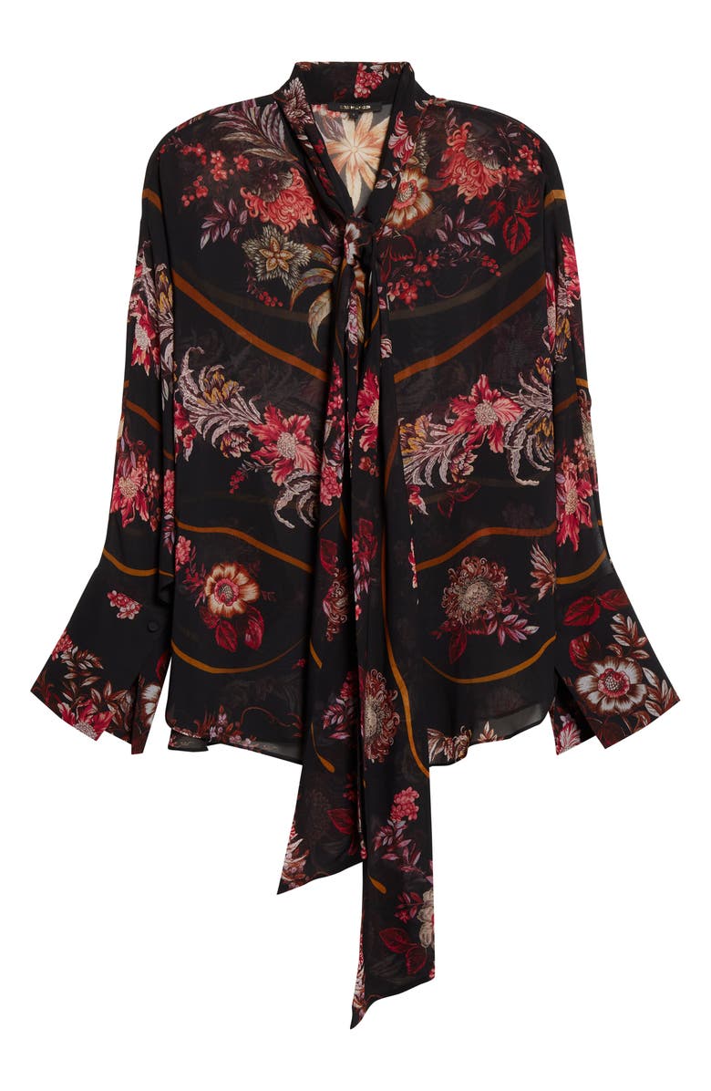 KOBI HALPERIN Michelle Floral Tie Neck Blouse, Alternate, color,