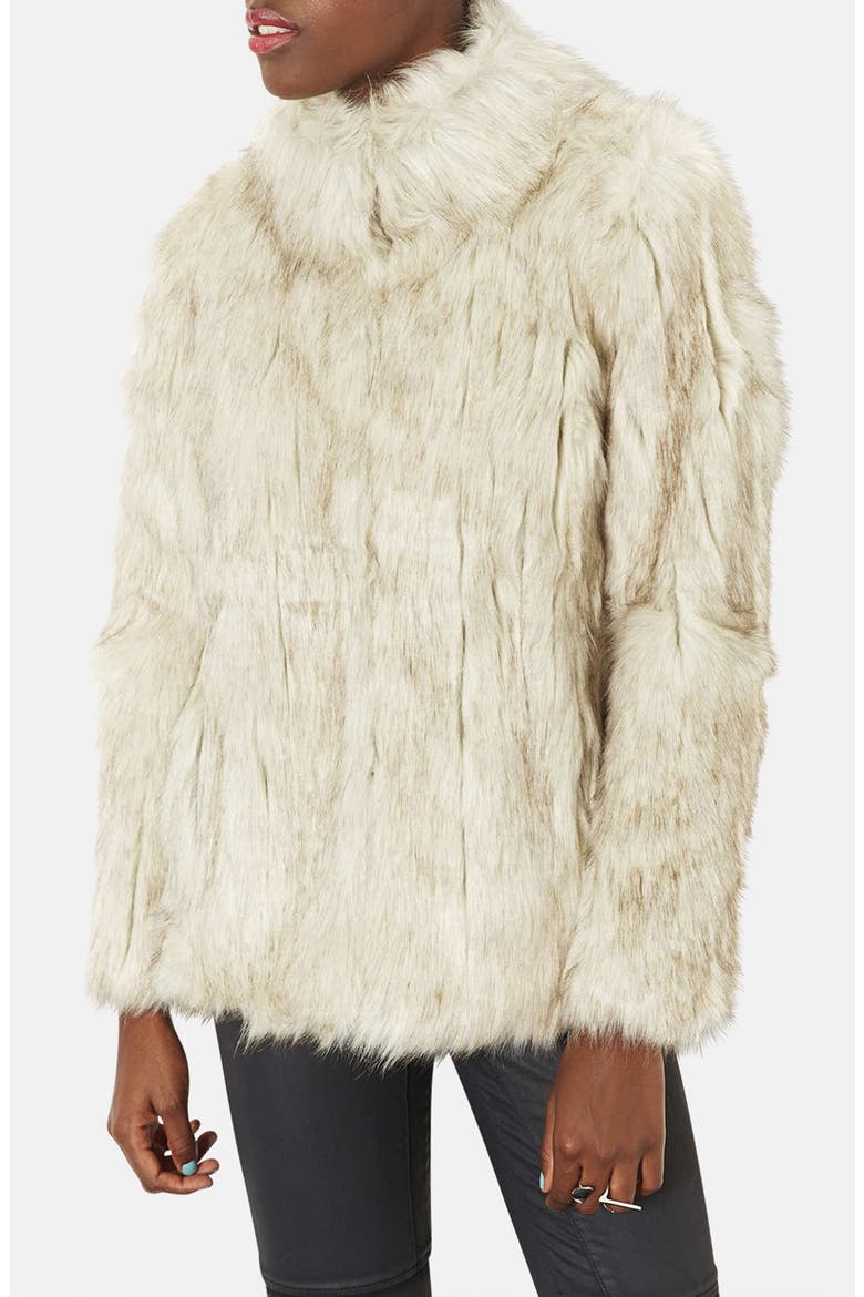 'Margot' Faux Fur Coat, Main, color, CREAM