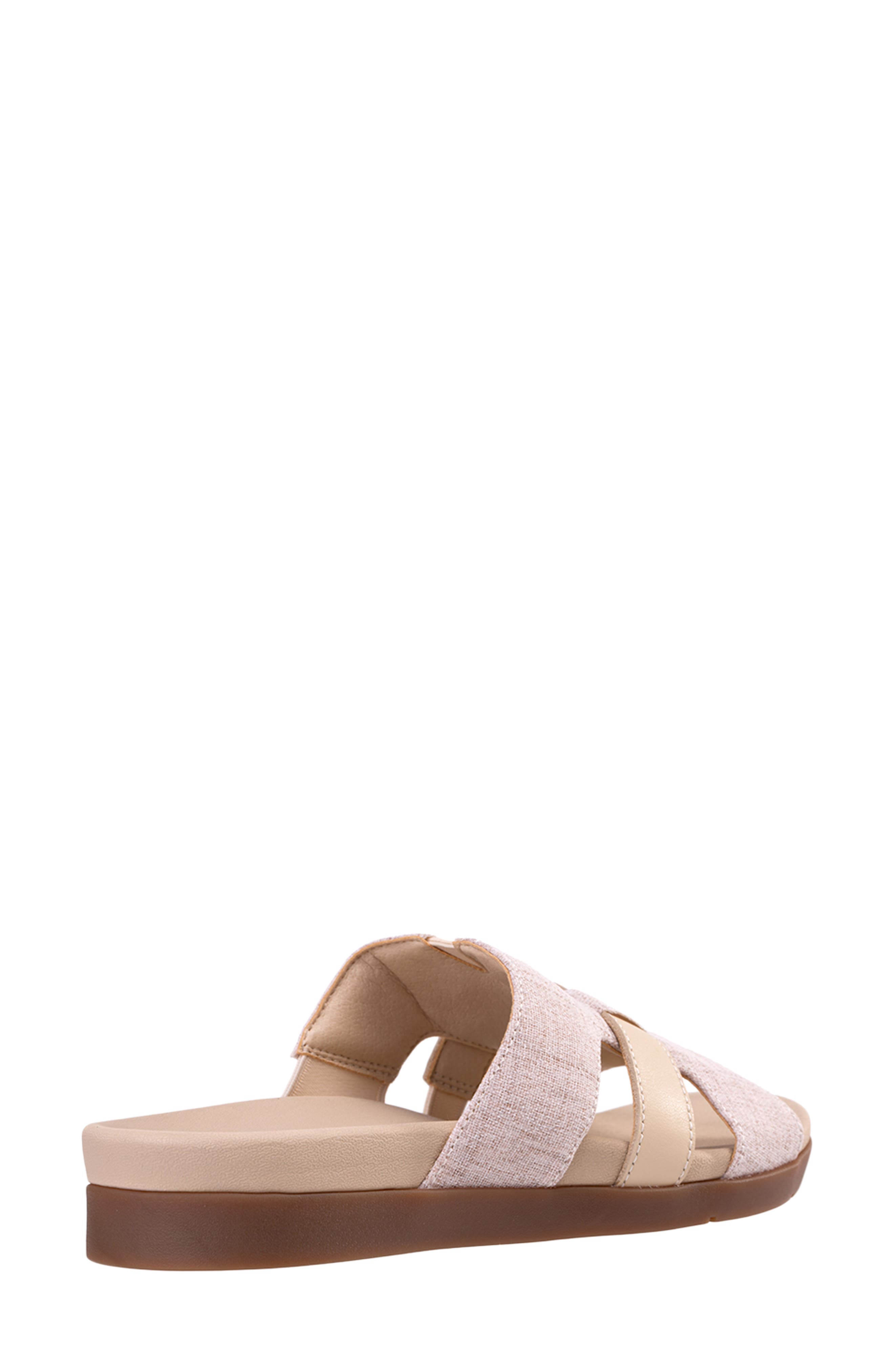 Lisbon Slide Sandal, Alternate, color, LINEN