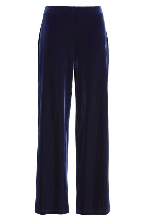 Ak Anne Klein High Waist Pull-on Wide Leg Pants In Blue