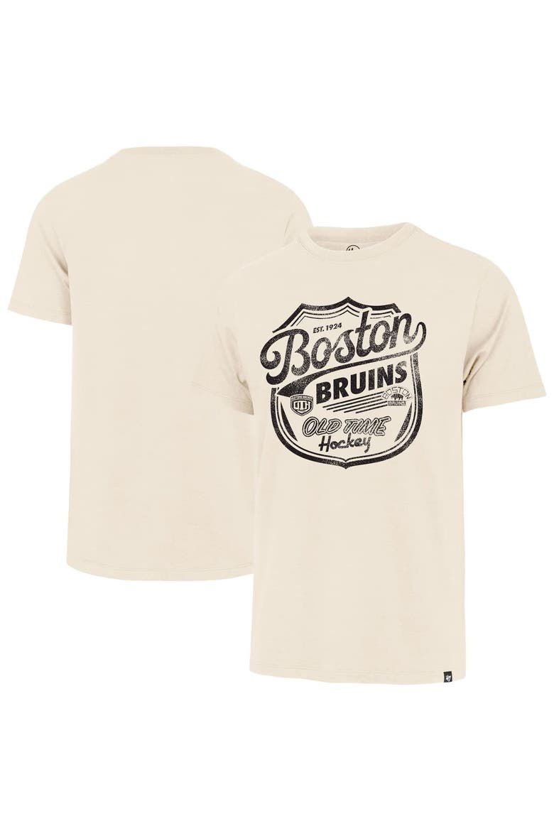 Men's '47  Cream Boston Bruins Poke Check Franklin T-Shirt, Main, color, Cream