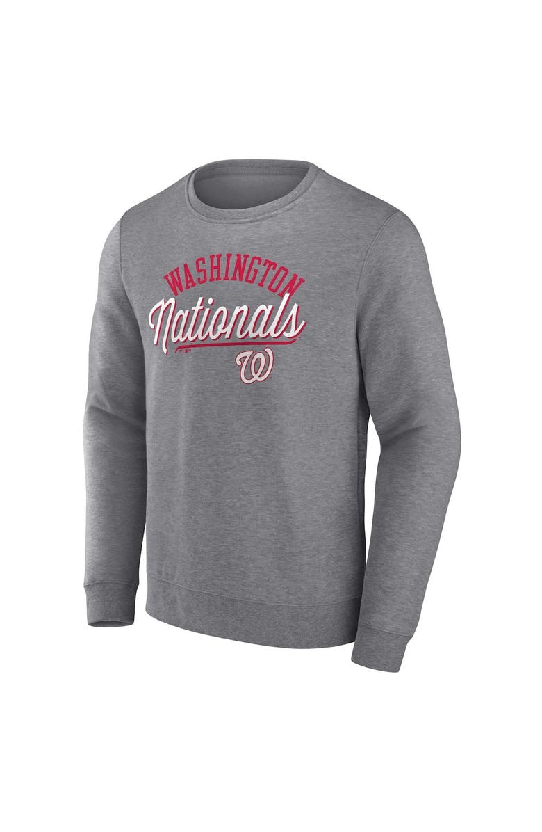 FANATICS Men's Fanatics Branded Heather Gray Washington Nationals Simplicity Pullover Sweatshirt, Alternate, color, Heather Gray
