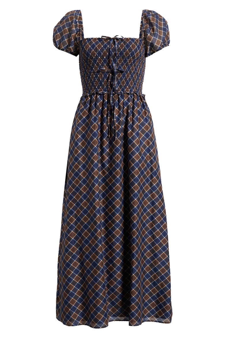 The Aster Plaid Cotton Nap Dress, Alternate, color, WILSHIRE PLAID CHOC