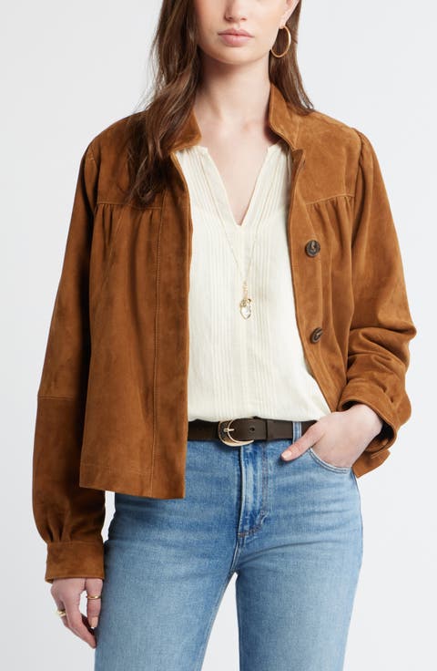 Suede Balloon Sleeve Jacket