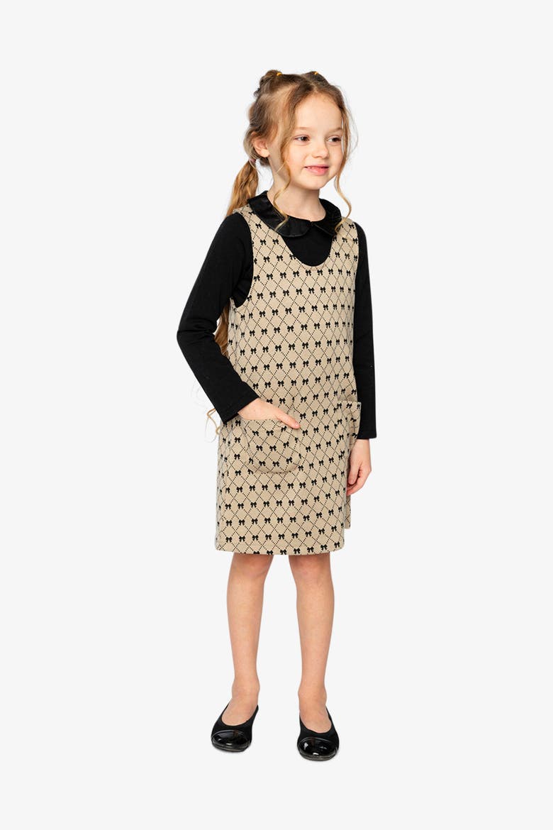 Bow Tie Jacquard Front Pocket Jumper, Alternate, color, Beige Printed Bow Ties