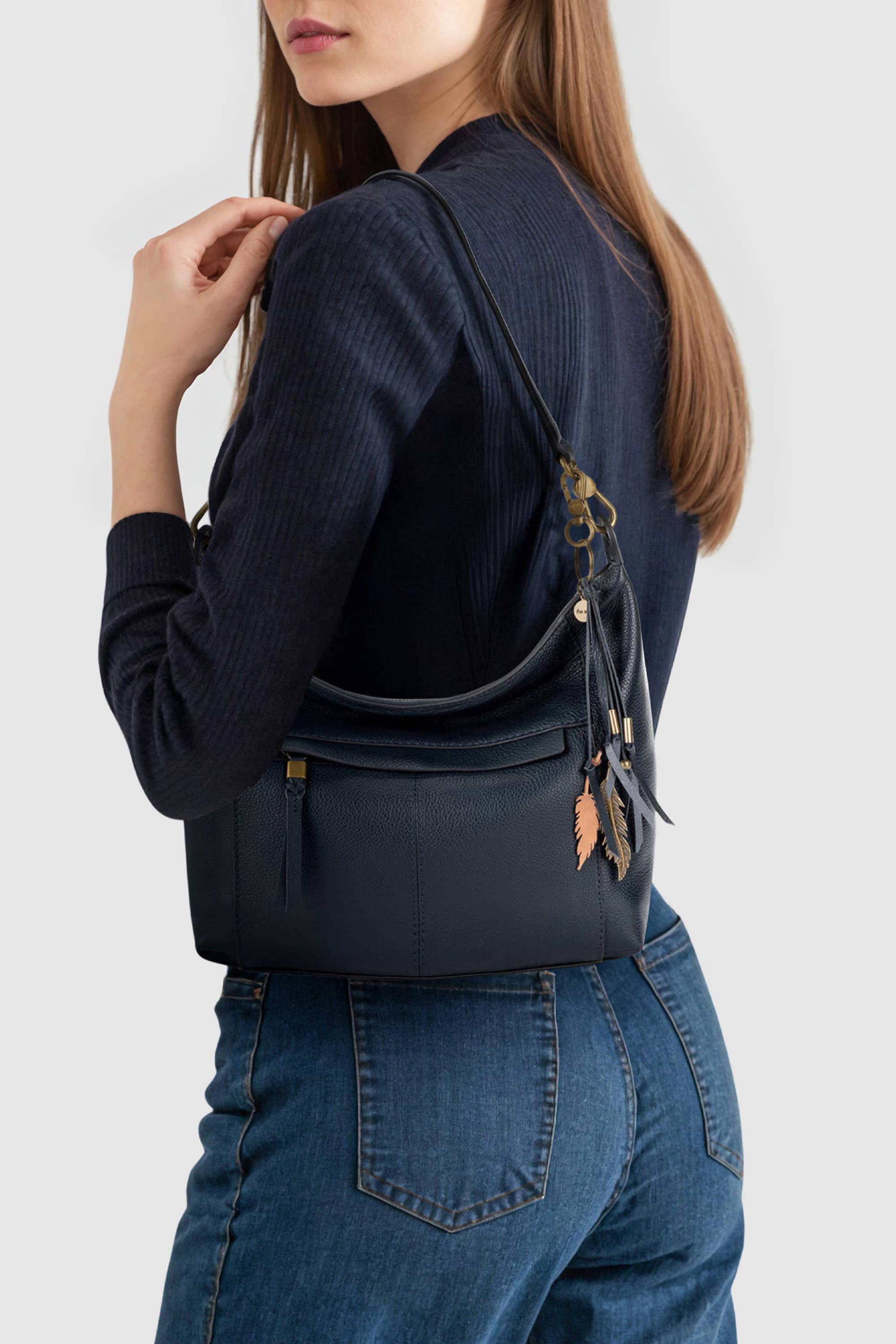 The Sak Alameda Leather Hobo, Main, color, Indigo