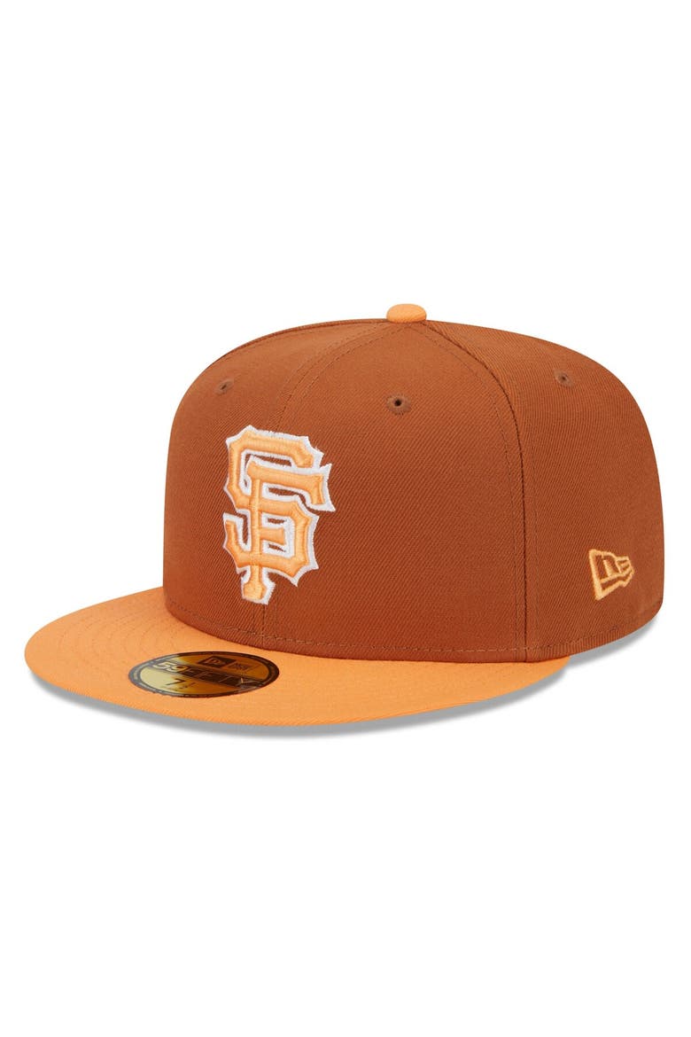 Men's New Era Brown/Orange San Francisco Giants Spring Color Basic Two-Tone 59FIFTY Fitted Hat, Main, color, Brown