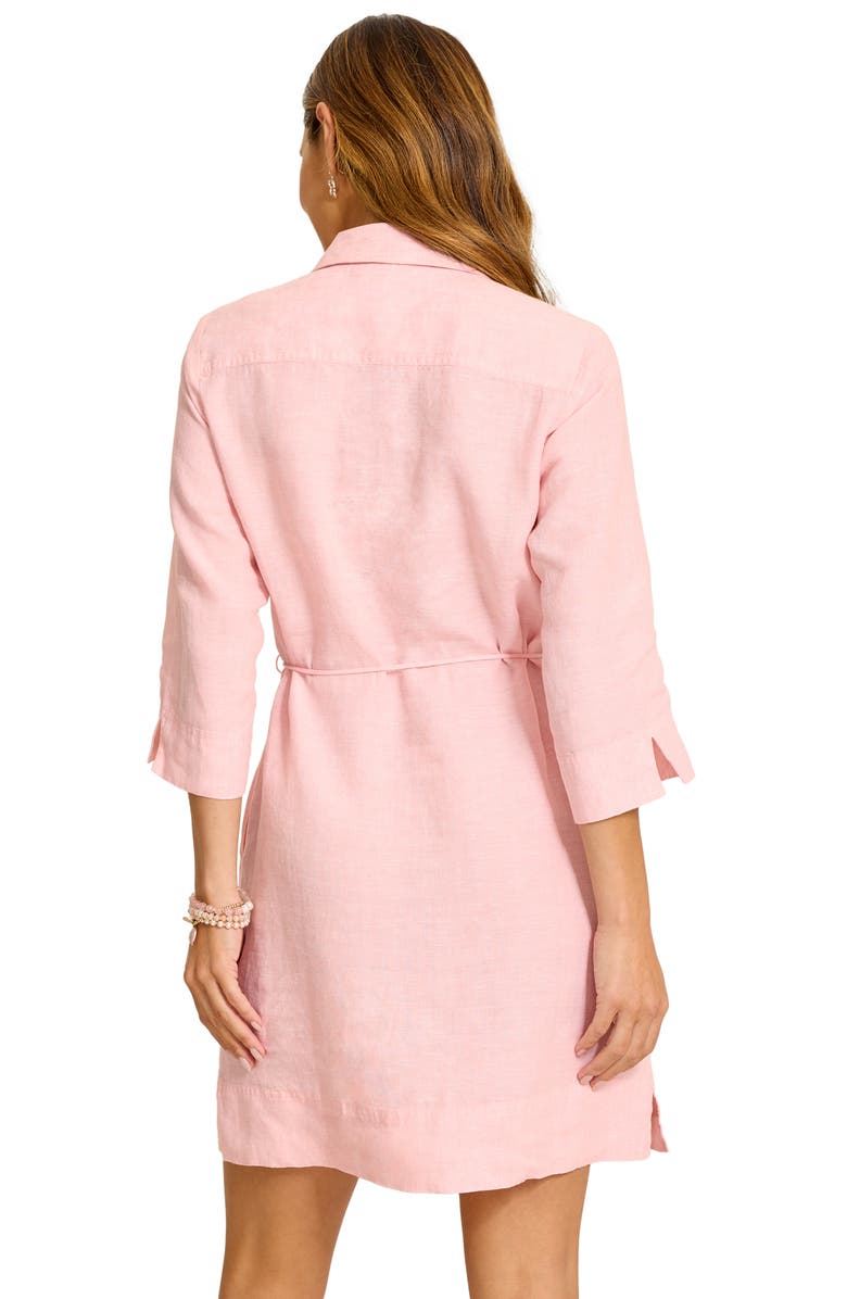 Tommy Bahama Two Palms Linen Shirtdress, Alternate, color, Light Salmon