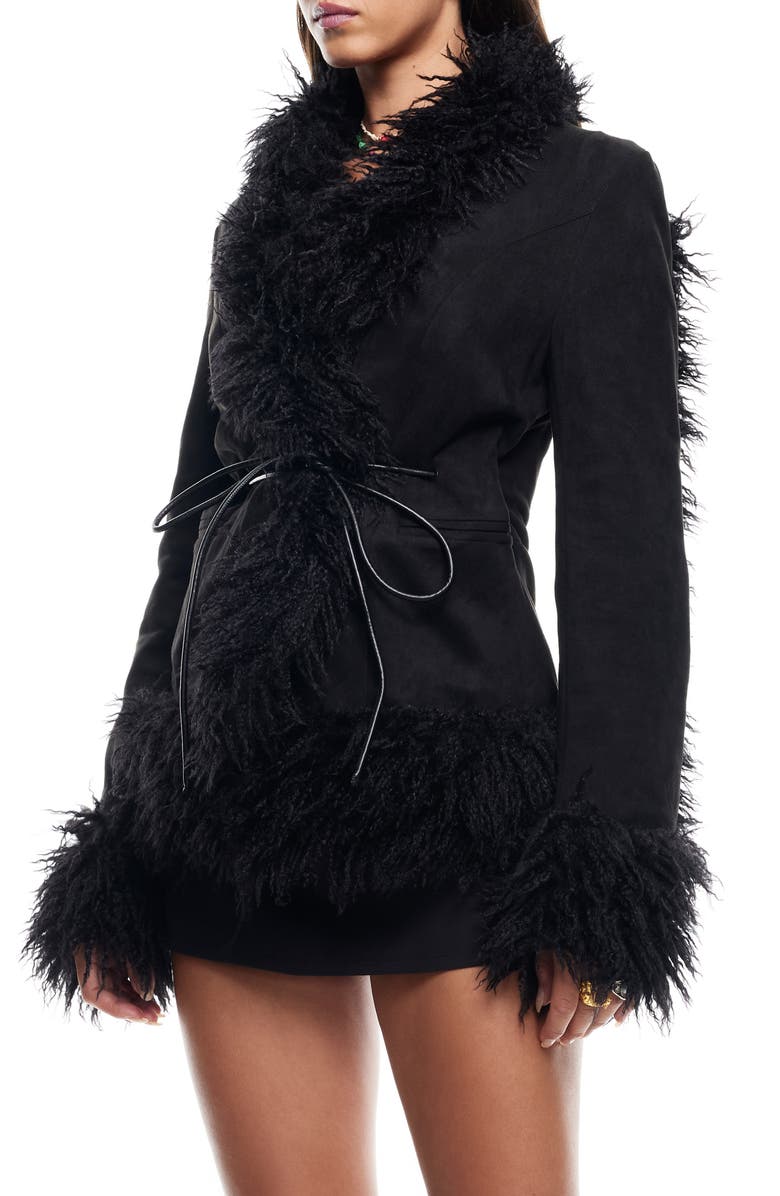 LIONESS Oui Oui Coat with Faux Fur Trim, Alternate, color, 