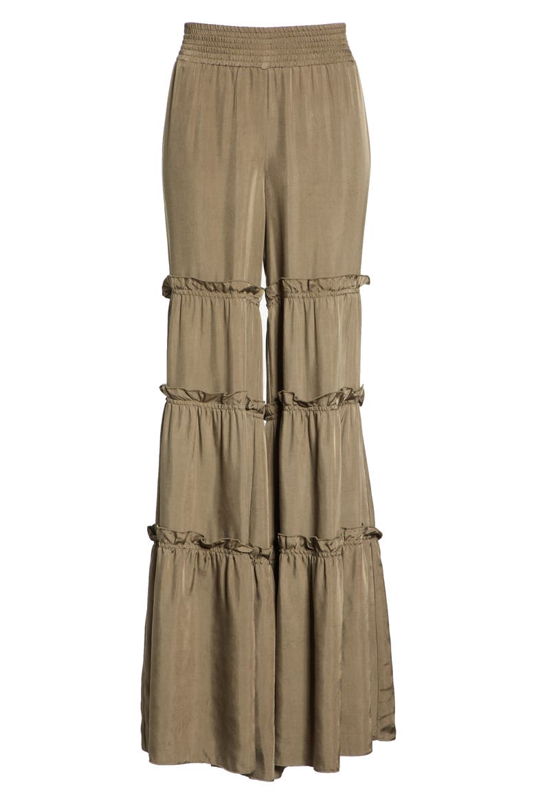 Avery Ruffle Tier Pants, Alternate, color, OLIVE
