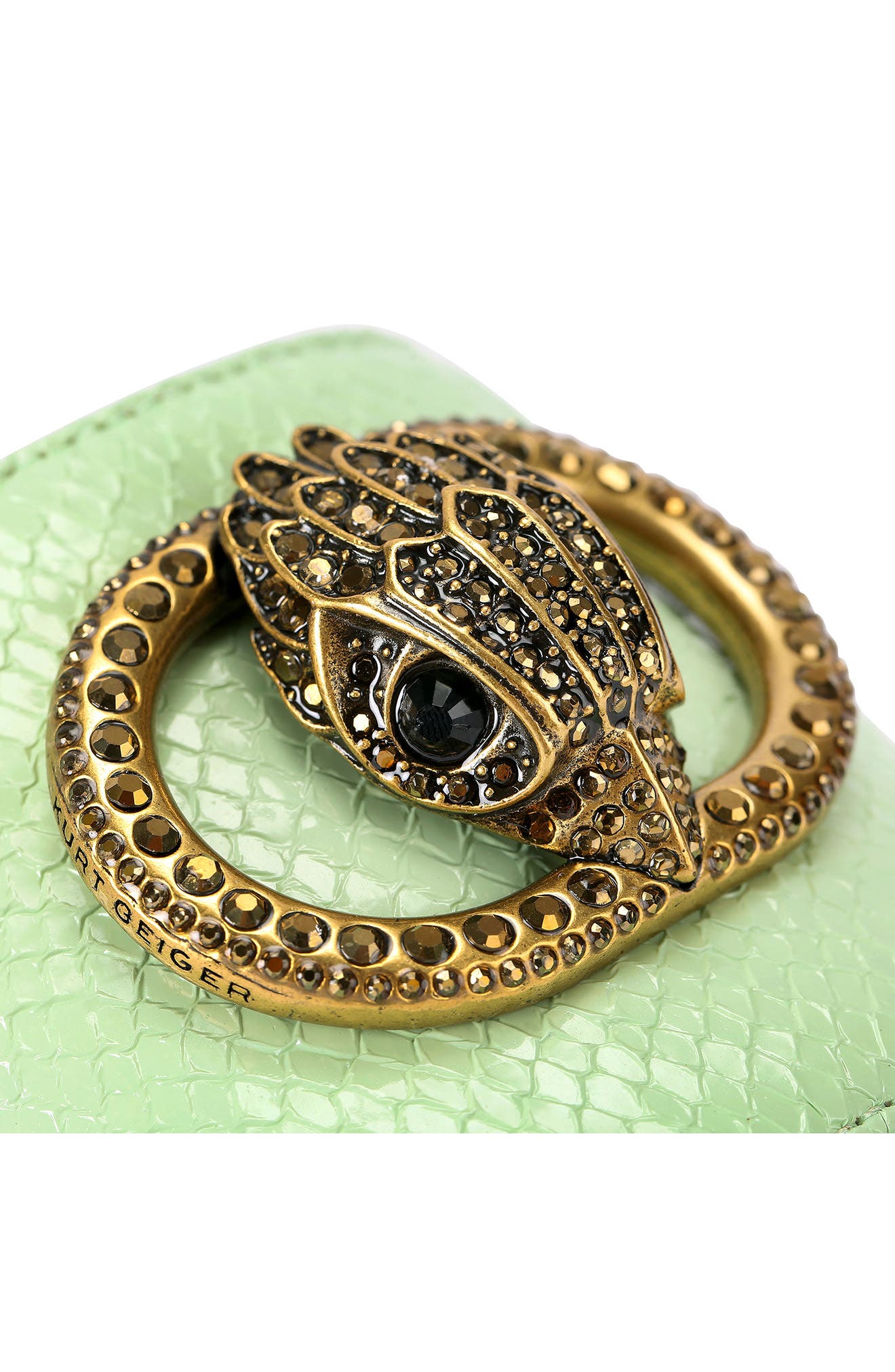 Kurt Geiger London Chelsea Snakeskin Embossed Leather Slide Sandal, Alternate, color, 