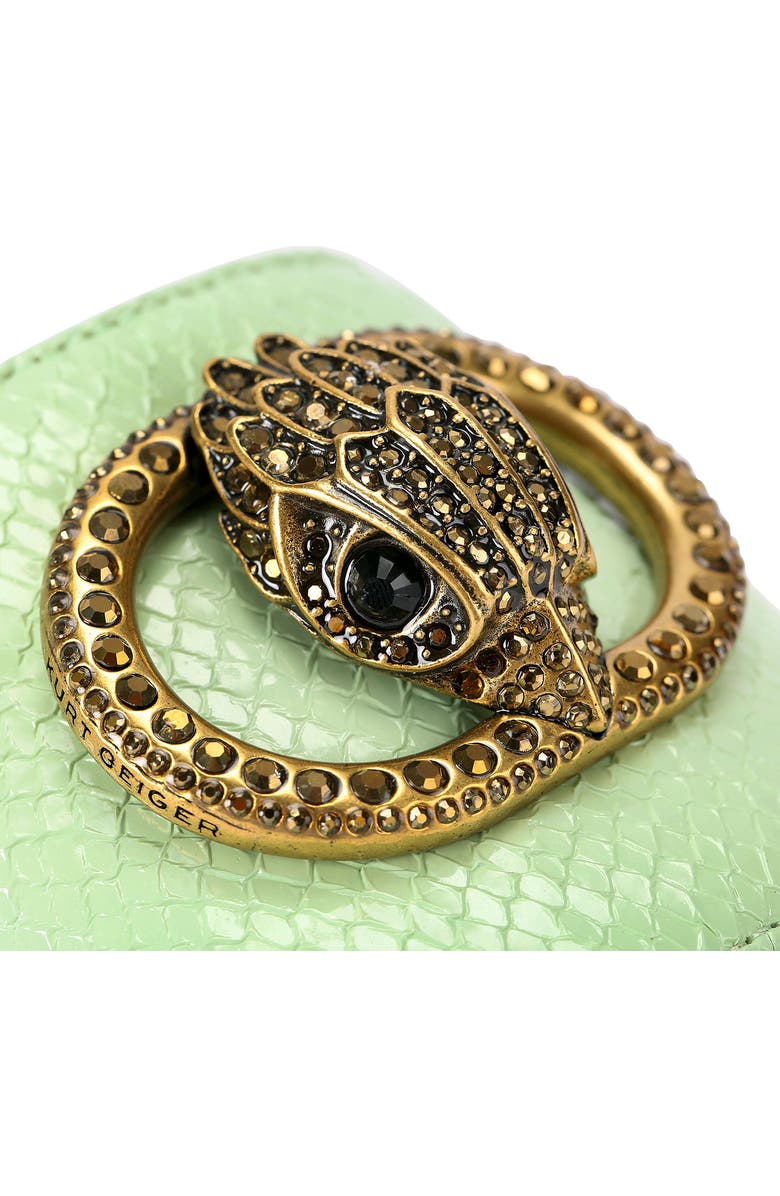 Kurt Geiger London Chelsea Snakeskin Embossed Leather Slide Sandal, Alternate, color,