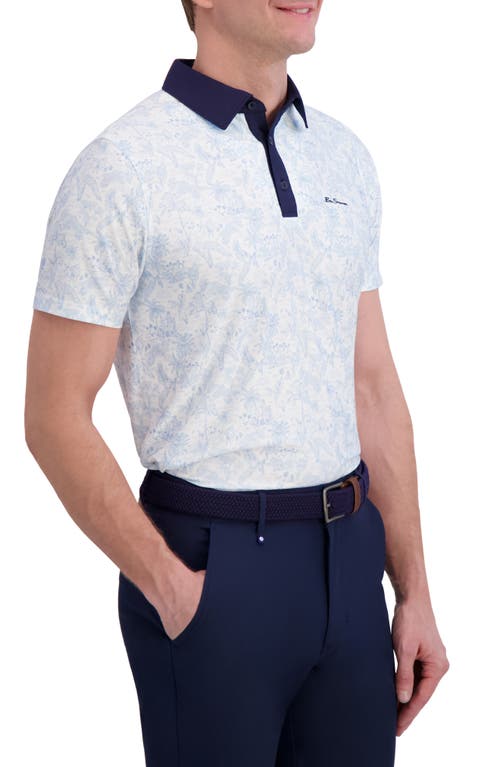 Ben Sherman Island Hopping Tech Jersey Golf Polo In Blue