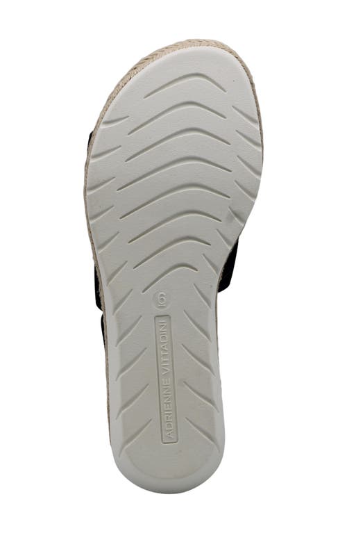 Adrienne Vittadini Cecilia-1 Womens Faux Leather Cork Wedge Sandals In Navy