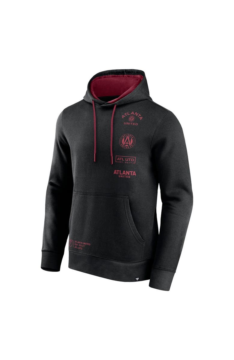 FANATICS Men's Fanatics Branded Black Atlanta United FC Halftime Pullover Hoodie, Alternate, color, 