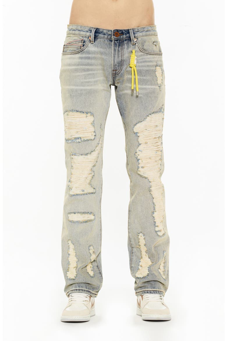 Rebel Ripped Straight Leg Jeans, Main, color, IRIS