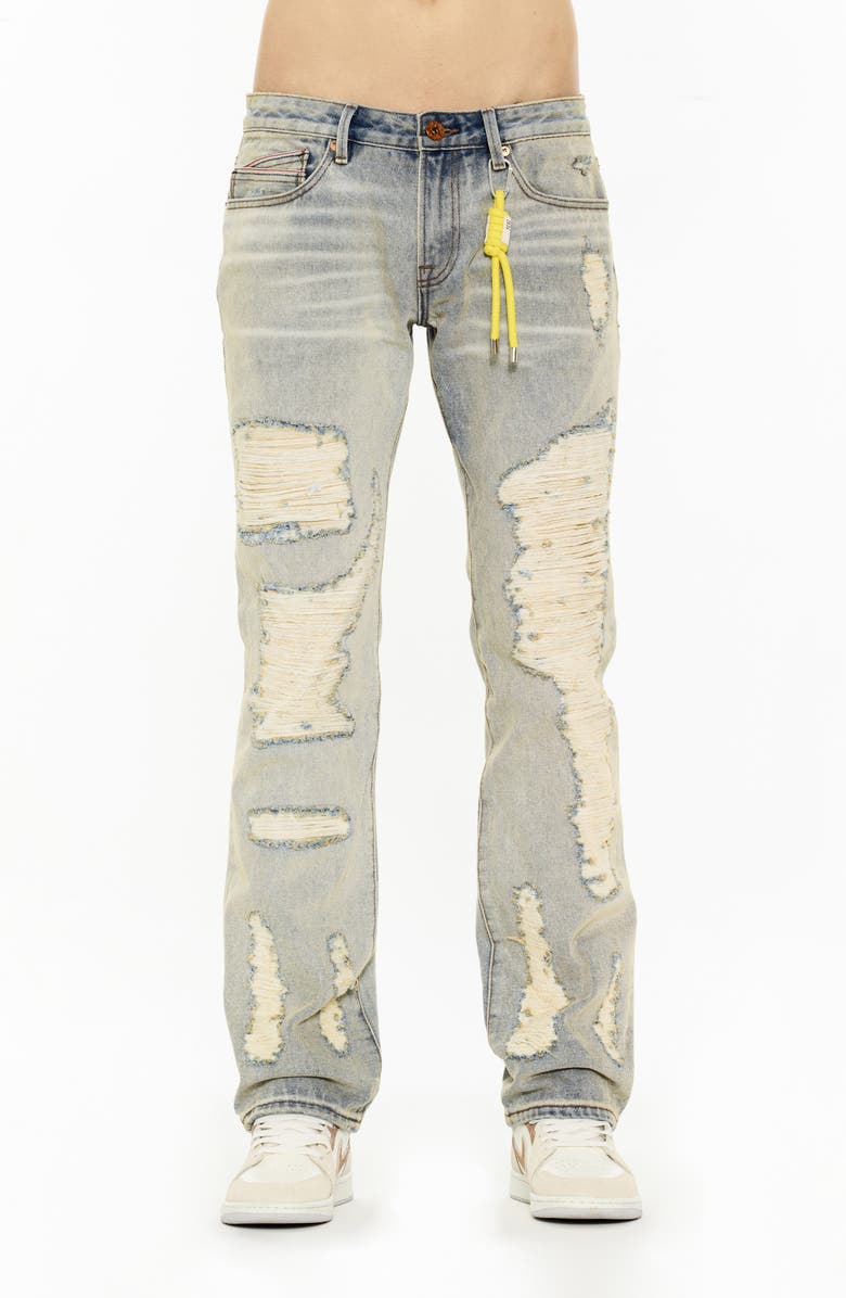 Cult of Individuality Rebel Ripped Straight Leg Jeans, Main, color, Iris