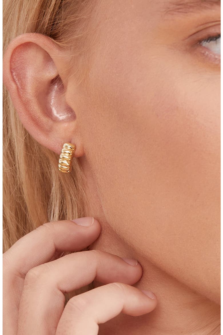 Croissant-Inspired Hoop Earrings, Alternate, color, Yellow Gold