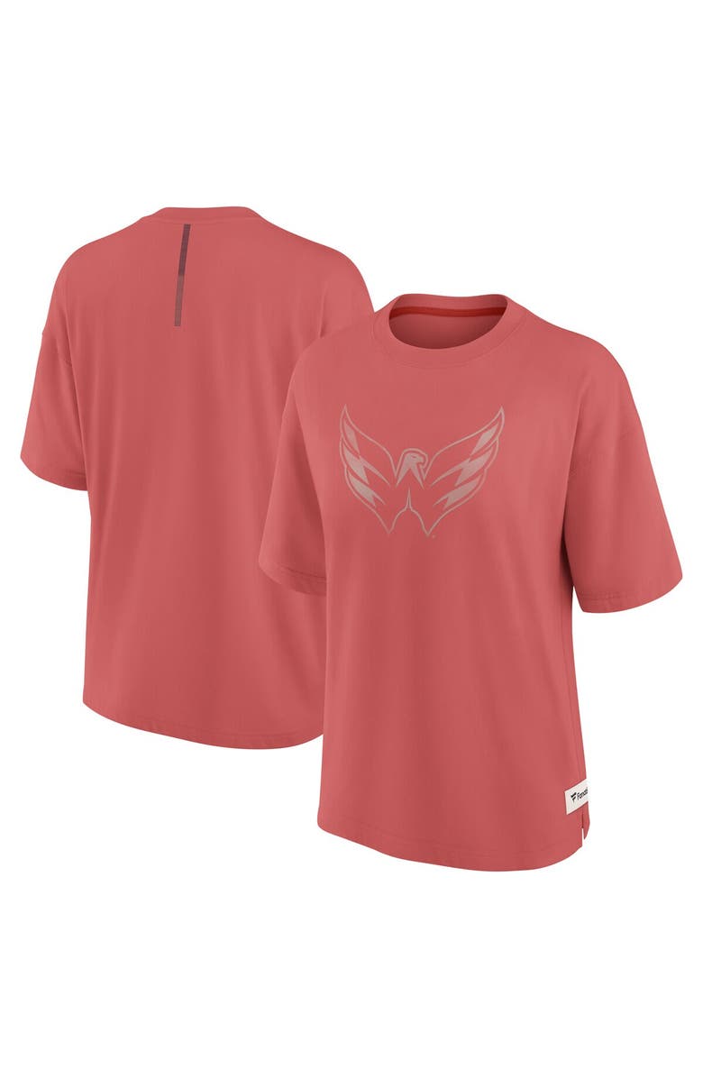 FANATICS Women's Fanatics Red Washington Capitals Oversized Elements Raw Edge Future Ground T-Shirt, Main, color, Red