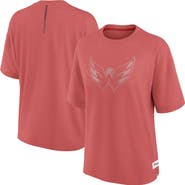 FANATICS Women's Fanatics Red Washington Capitals Oversized Elements Raw Edge Future Ground T-Shirt