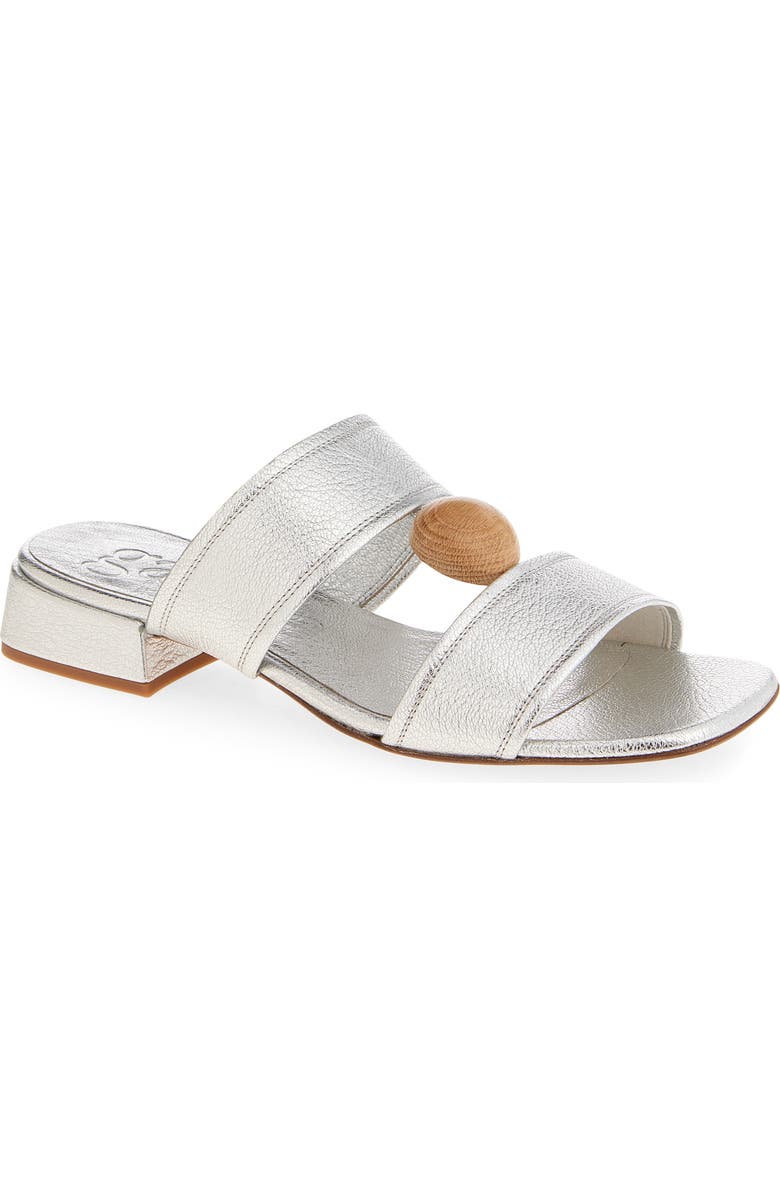 Pedro Garcia Eris Leather Slide Sandal, Main, color, Silver Petitgrain/ Ash