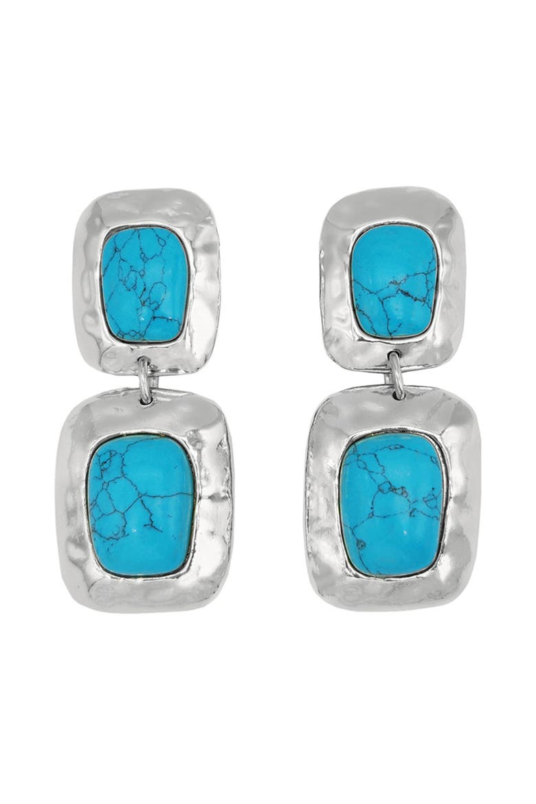 Martina Drop Earrings, Main, color, SILVER/ TURQUOISE