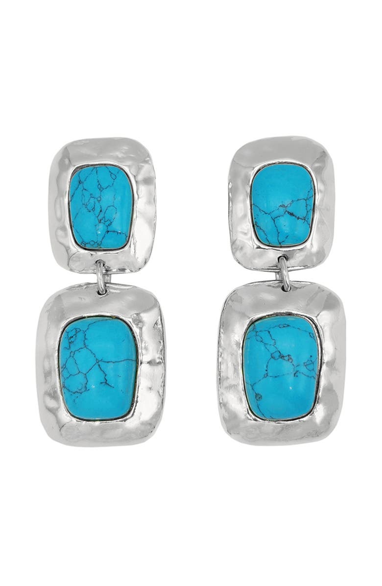 Petit Moments Martina Drop Earrings, Main, color, Silver/ Turquoise