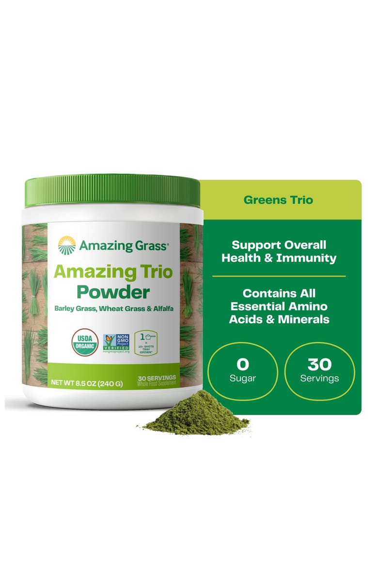 Greens Trio Organic Superfood Powder Supplement, Main, color, None