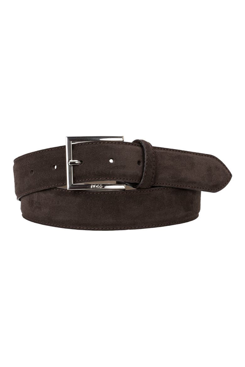 Dressletic Suede Belt, Main, color, DARK BROWN