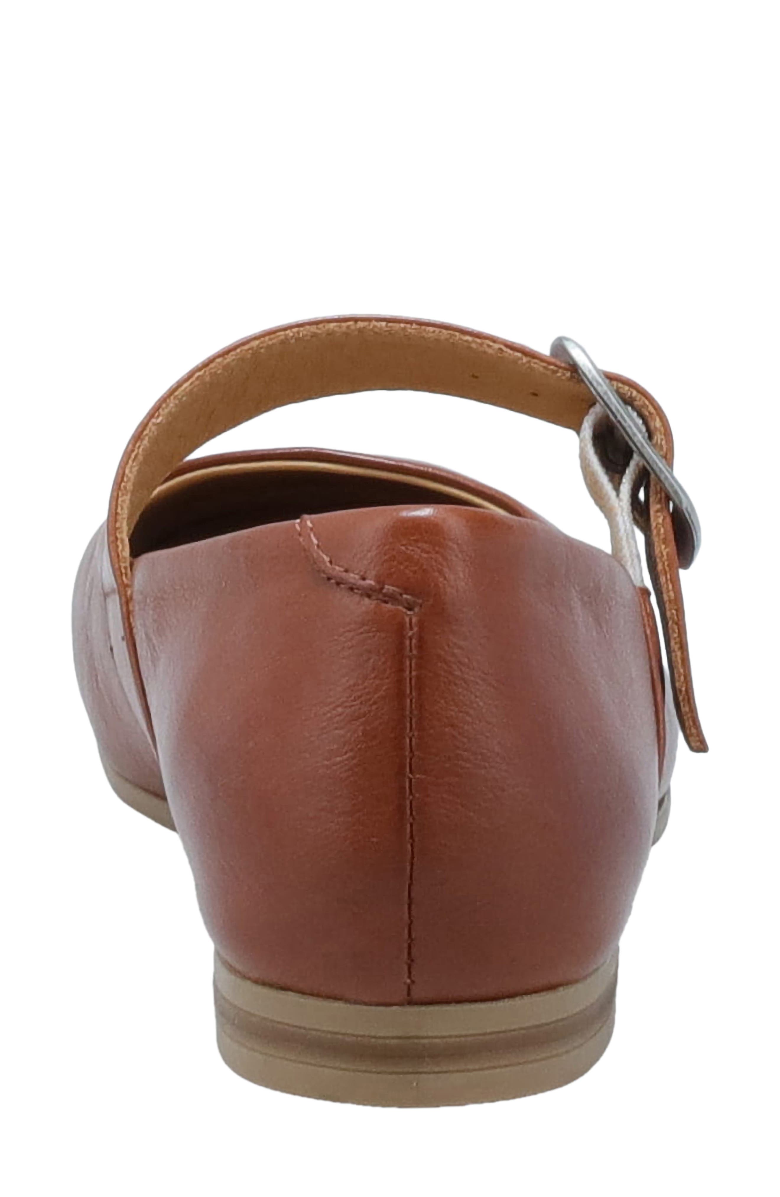 Zadie Leather Mary Jane Flat, Alternate, color, BRANDY