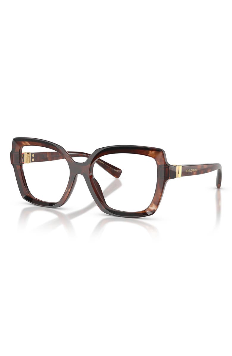 Dolce&Gabbana 53mm Butterfly Optical Glasses, Alternate, color, Havana