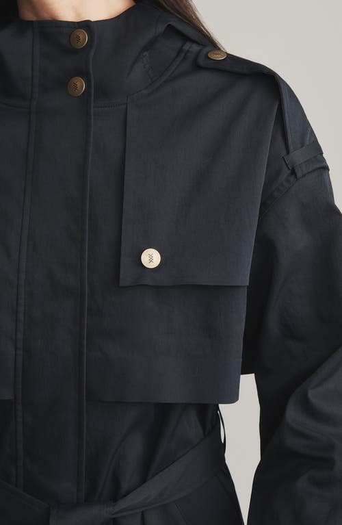 Rhone Utility Trench Coat In Black