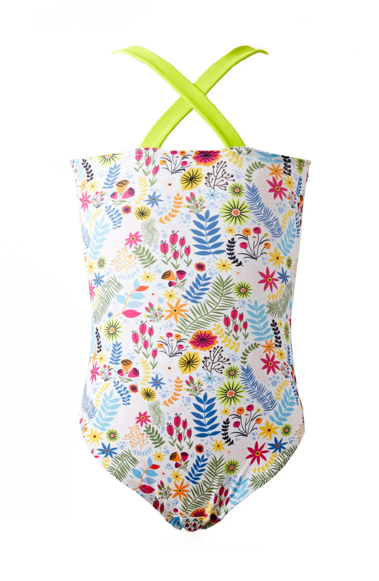 Splash About Girls Bathing Suit, Alternate, color, Jungle Lime