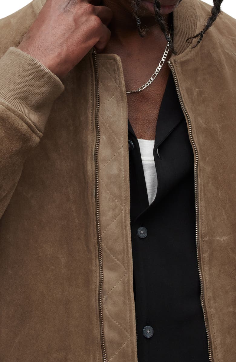 AllSaints Dains Suede Bomber Jacket, Alternate, color, 