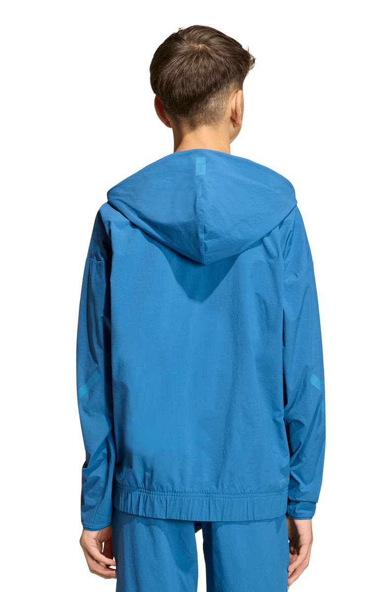 adidas Originals Kids' Z-N-E Woven Travel Hooded Jacket, Alternate, color, Dusky Petrol/ Dusky Ink