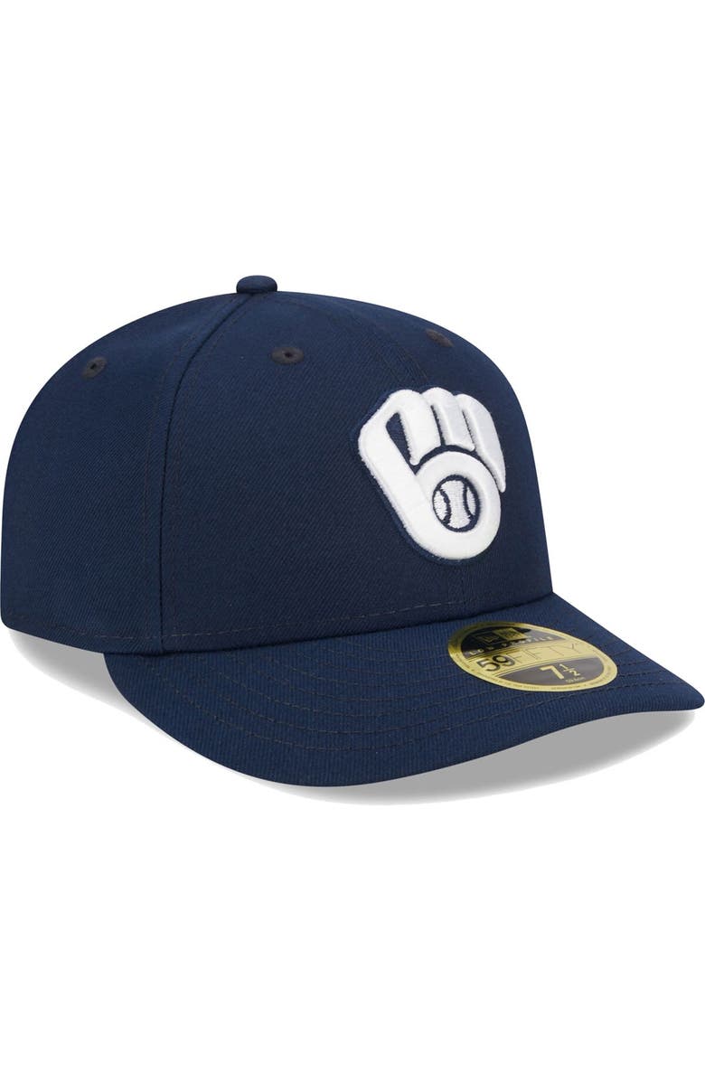 New Era Men's New Era Navy Milwaukee Brewers Oceanside Low Profile 59FIFTY Fitted Hat, Alternate, color, 