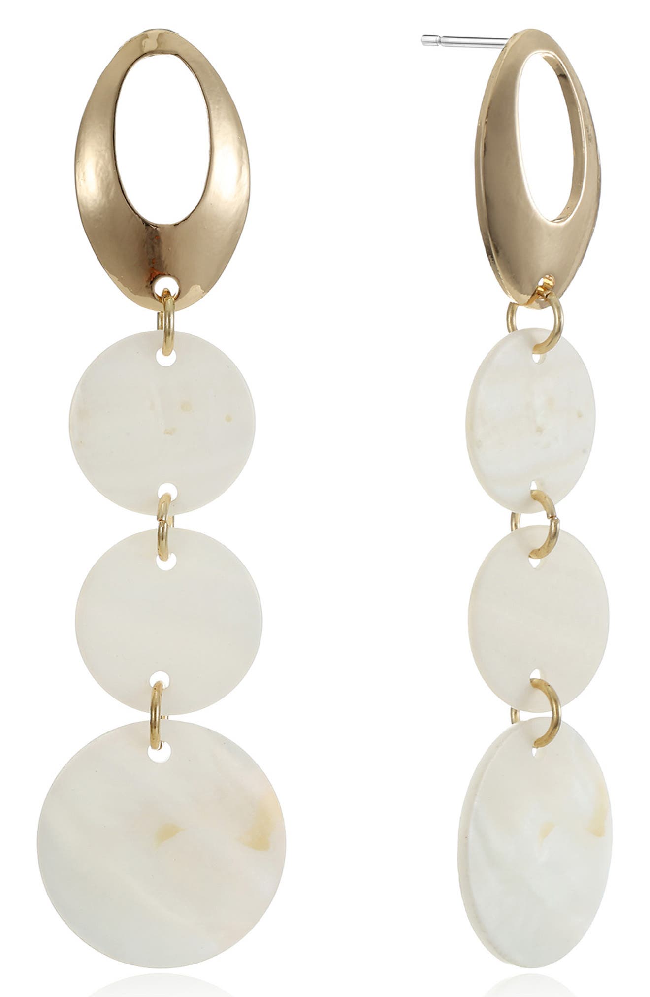 Ettika Disco Shell Drop Earrings